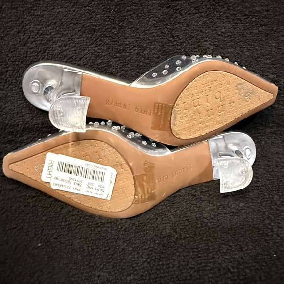 Gianni Bini Clear Rhinestone Embellished Mules - Picture 9 of 9